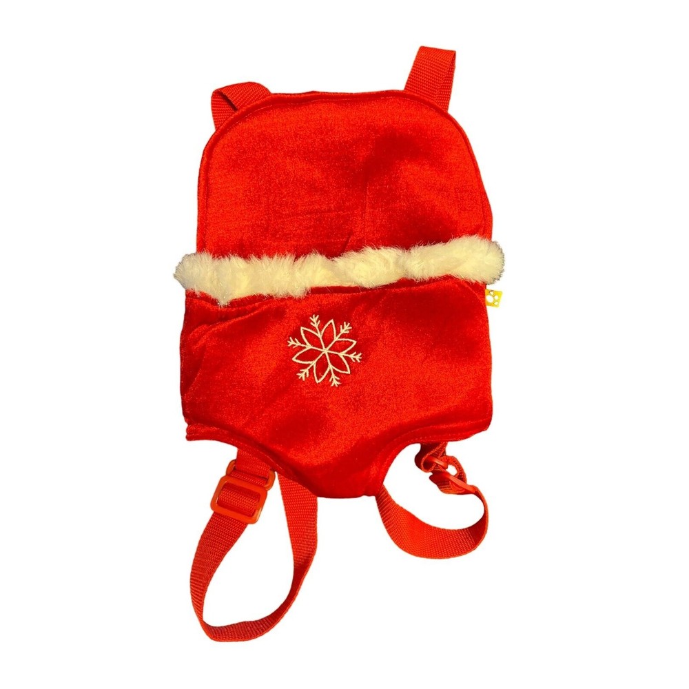 BUILD A BEAR CHRISTMAS RED VELOUR BACKPACK TO CARRY YOUR BEAR‎